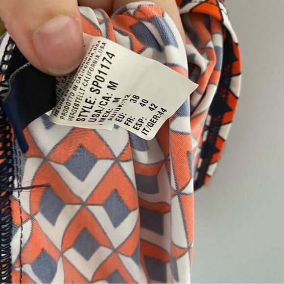 Splendid Women’s Scoop Neck Geometric Print Jersey Knit Racer Back Tank Top M - Picture 2 of 3